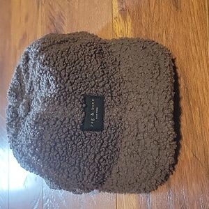 rag & bone Addison faux shearling baseball cap gray